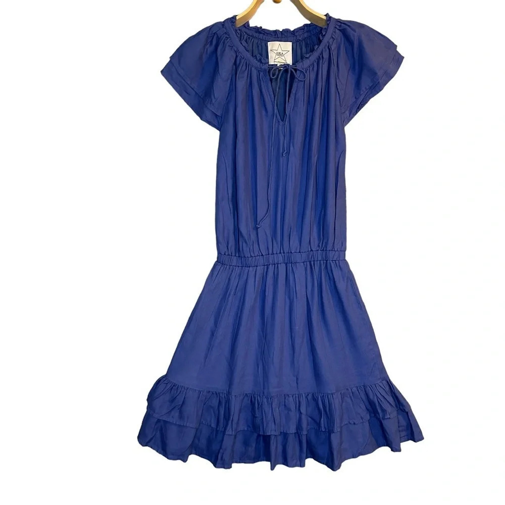 Area Stars Blue Ruffle Dress Sz: Small